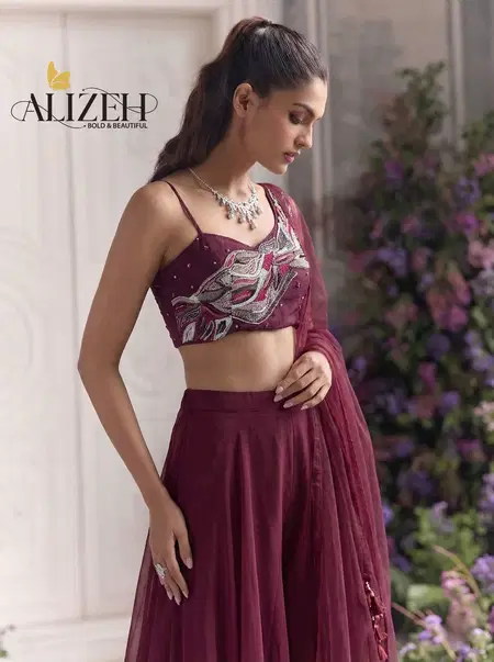 Alizeh 9008 And 9009 Georgette Designer Indo Western Wholesale Shop In Surat
